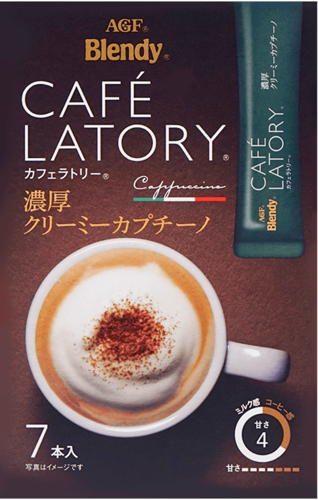 AGF Blendy Cafe Latory Rich Creamy Cappuccino Latte 7 Sticks / 81g - Japan