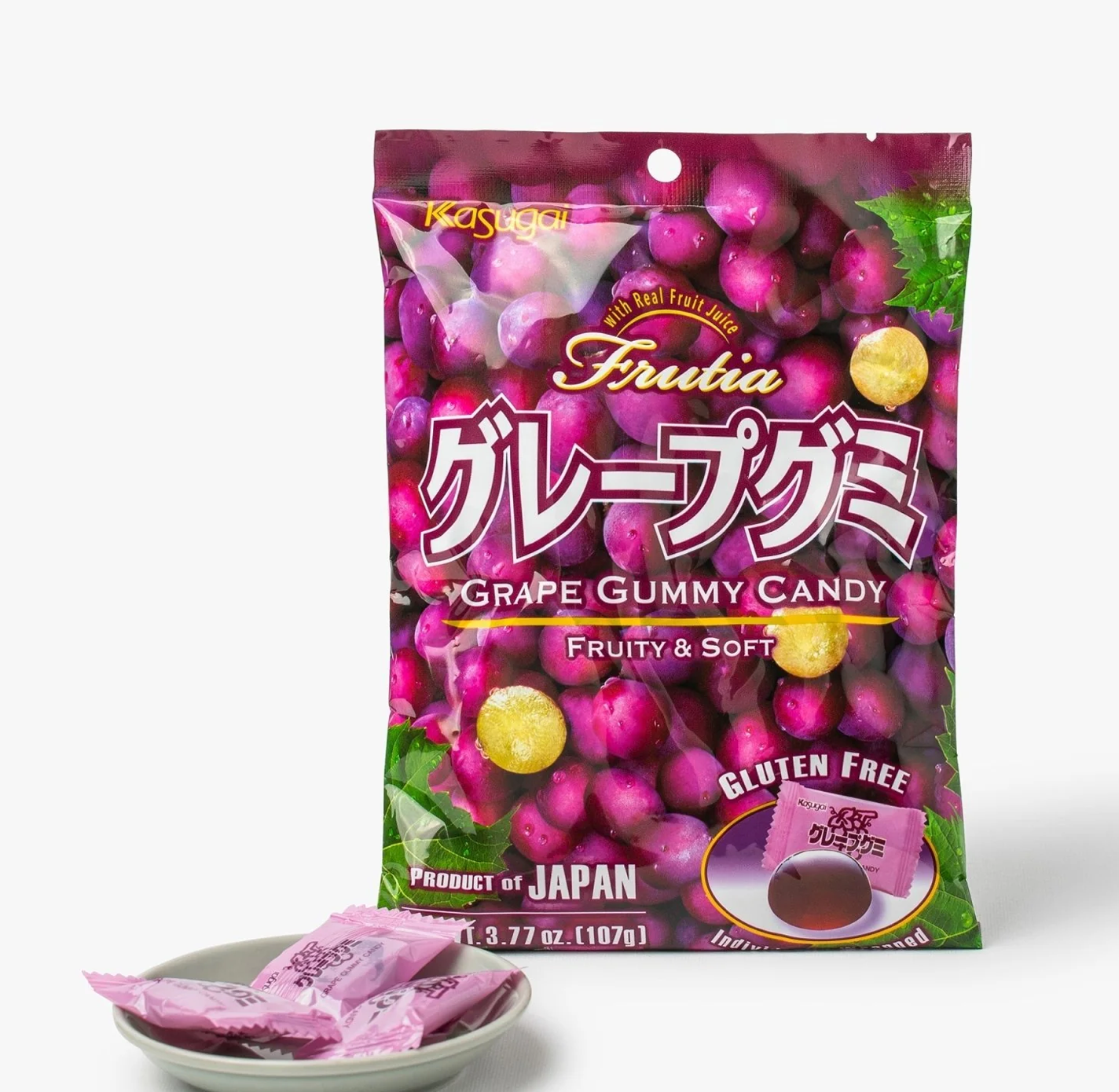 Japanese Kasugai Grape Gummy (3) bags 3.77oz each - Free Shipping !!!