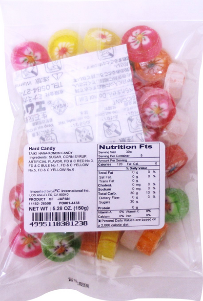 日本糖果Taiki Hana-komon Traditional Japanese Hard Candy 5.28 oz(150g) Floral Design