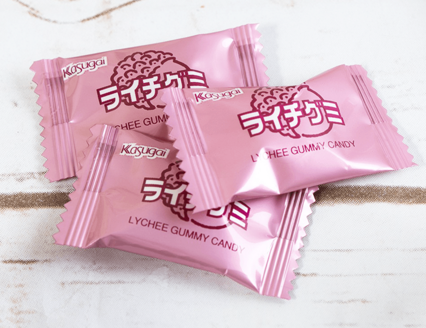 Japanese Kasugai Lychee Gummy (3) bags 3.59oz each - Free Shipping !!!