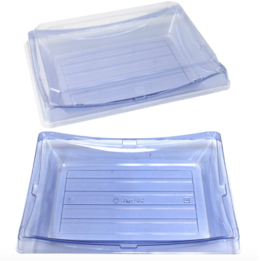 Blue PET Togo Sushi Tray w/ Lid Square Food Container (7.09"x7.09") 50 Sets