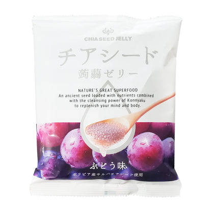 Wakasho Chia Seed Jelly Grape Konnyaku Anggur 170 Gram (Made In Japan) One Pack