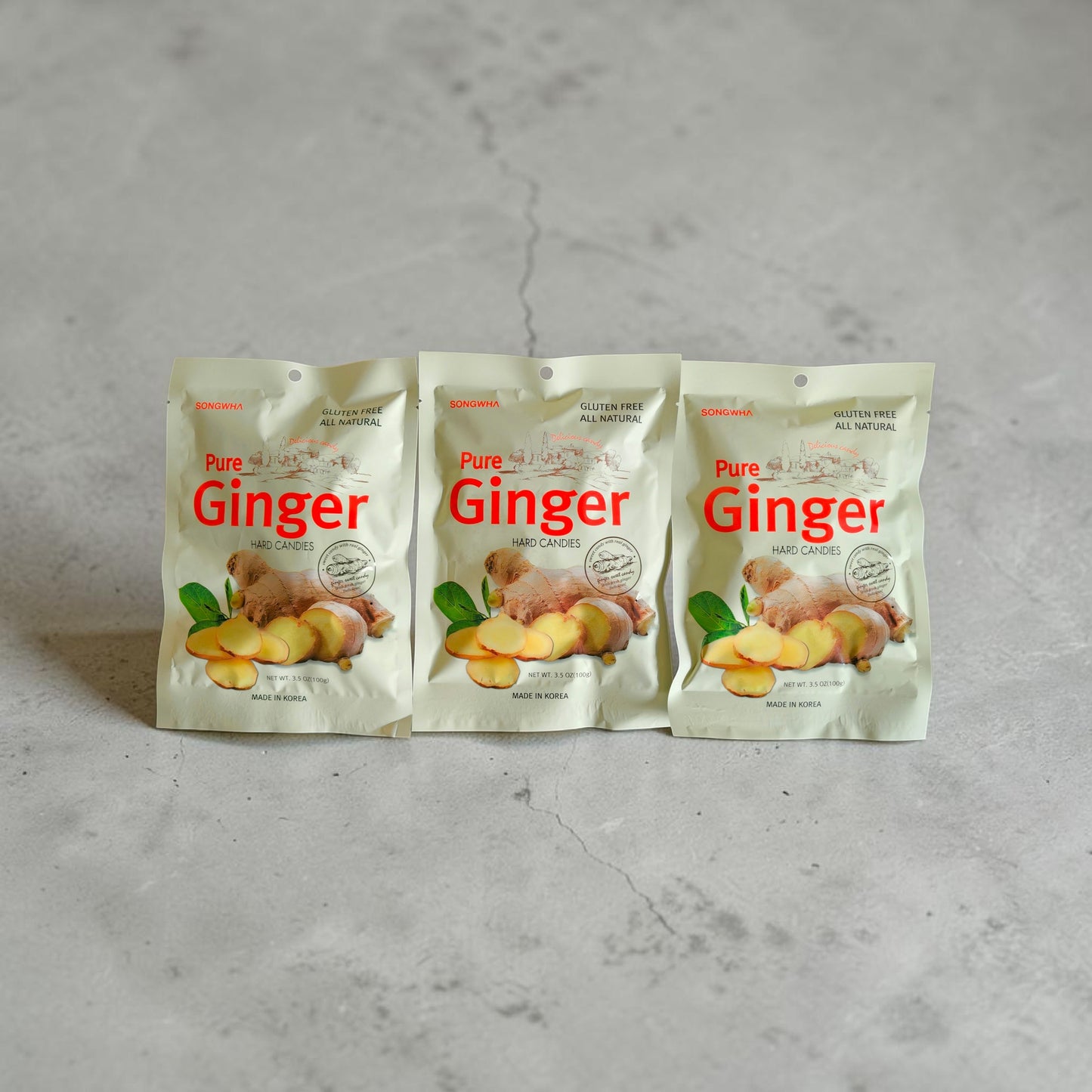 Songwha Pure Ginger Hard Candies 100g, All Natural & Gluten Free