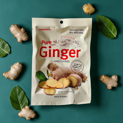Songwha Pure Ginger Hard Candies 100g, All Natural & Gluten Free