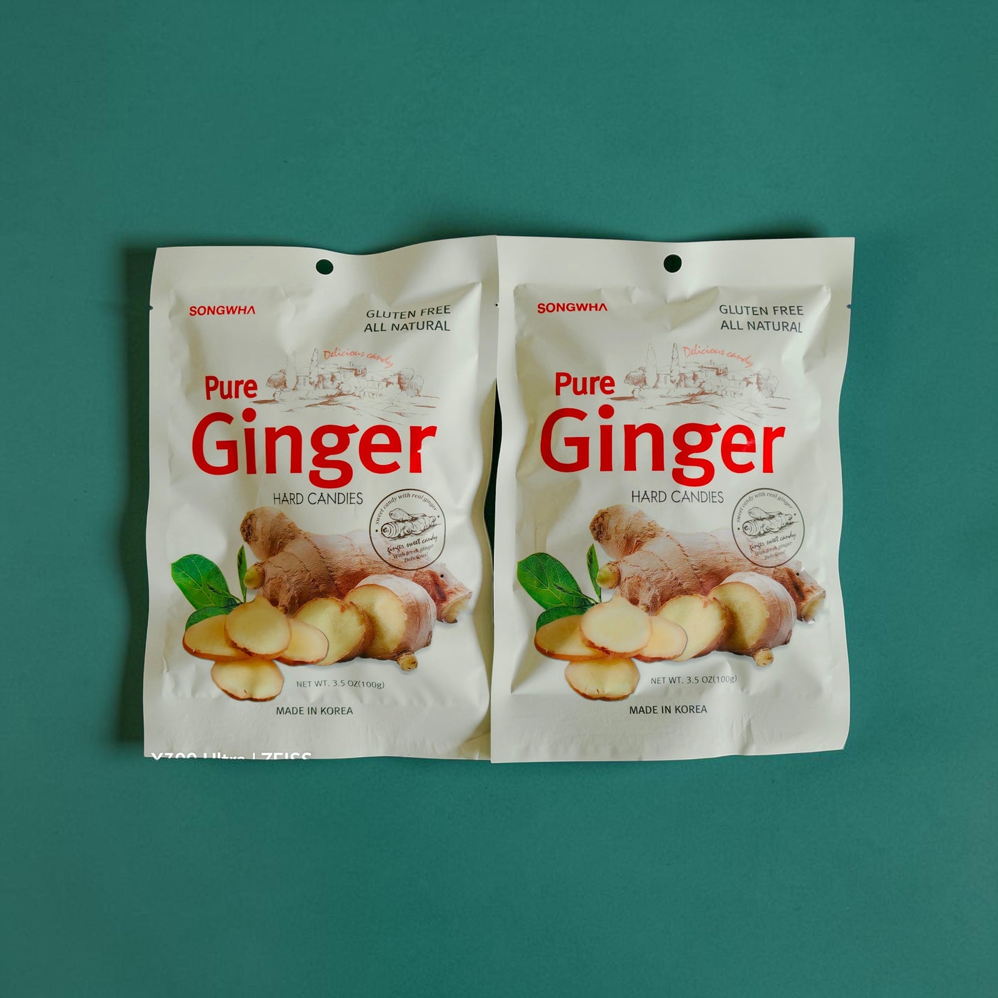 Songwha Pure Ginger Hard Candies 100g, All Natural & Gluten Free