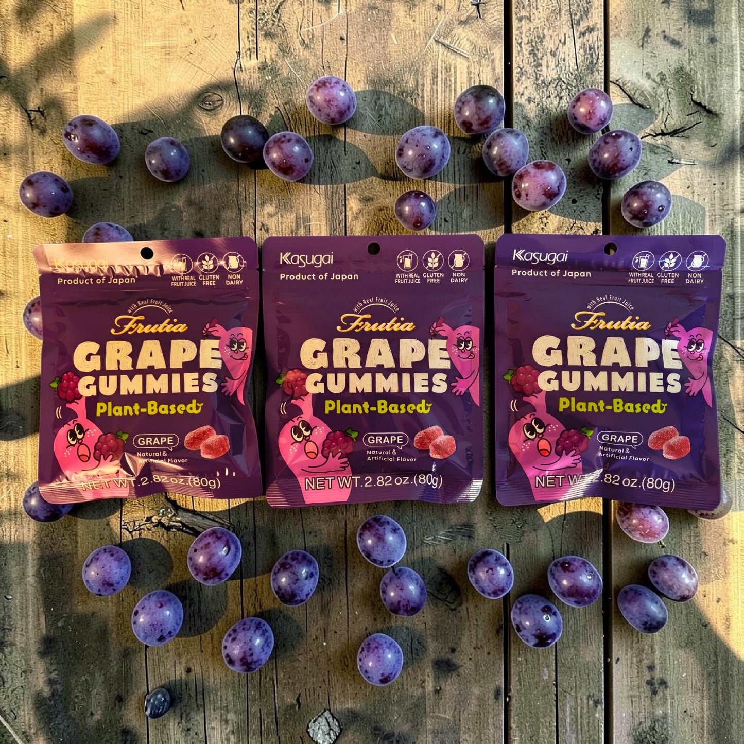 Kasugai Frutia Japanese Plant-Based Grape Gummies 80g