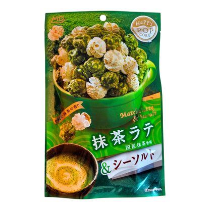 HAPPY POP CORN MATCHA LATTE & SEA SALT 45g - Japan