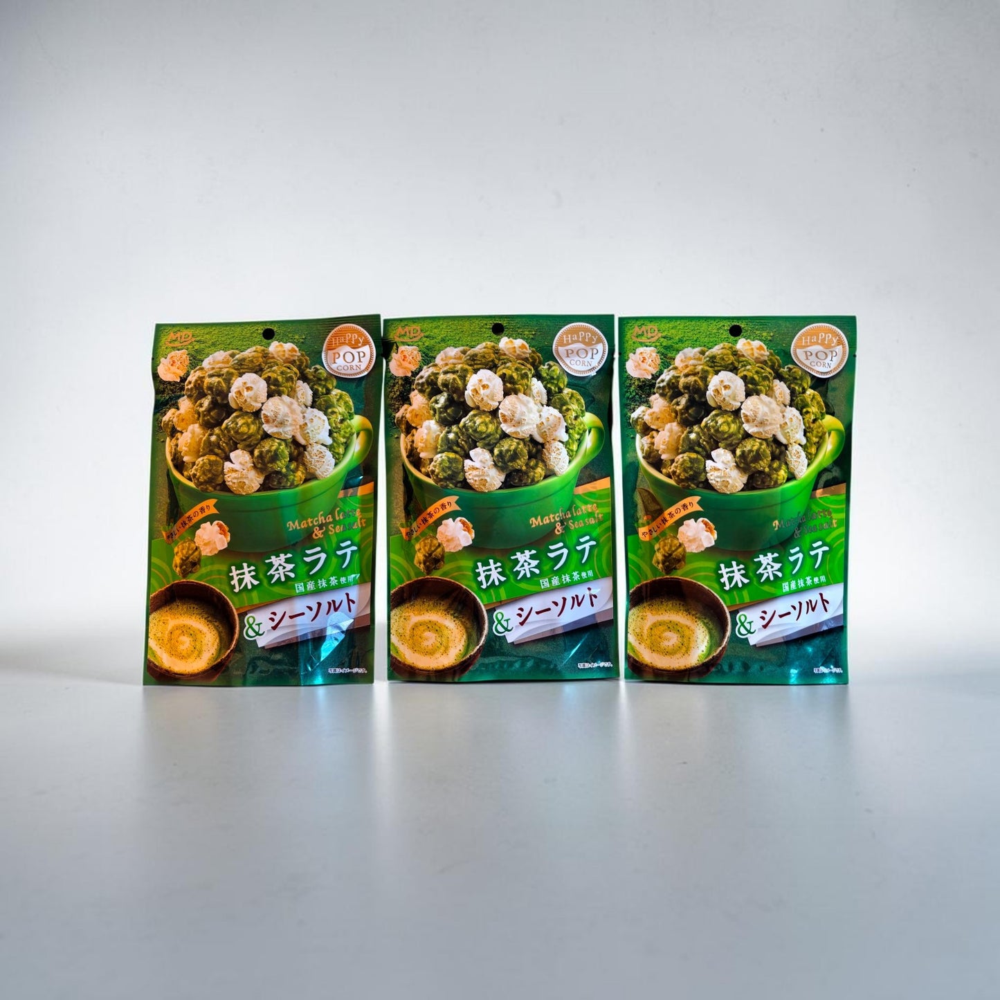 HAPPY POP CORN MATCHA LATTE & SEA SALT 45g - Japan