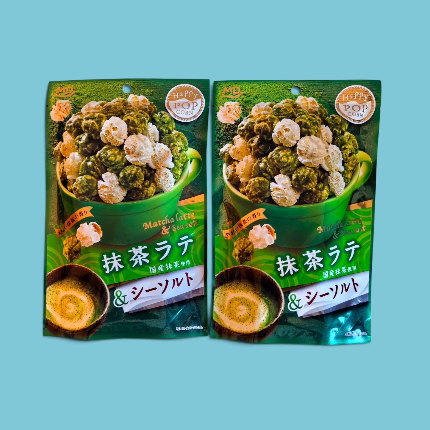 HAPPY POP CORN MATCHA LATTE & SEA SALT 45g - Japan
