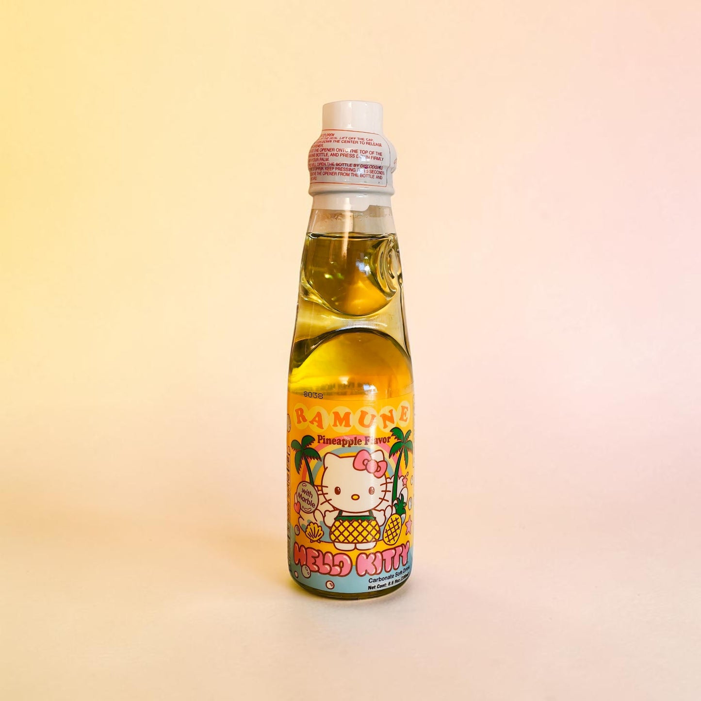 Sanrio Hello Kitty Ramune Soda - Pineapple Flavor, 6.6oz