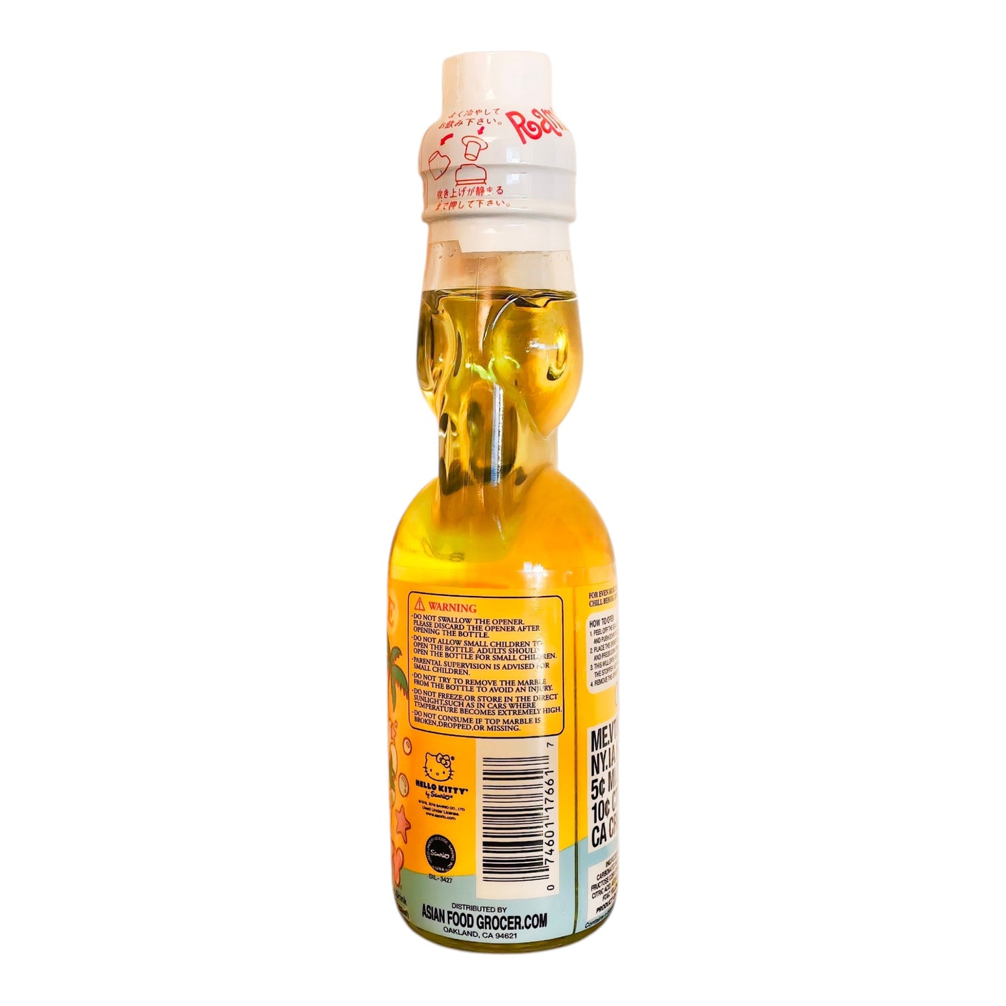 Sanrio Hello Kitty Ramune Soda - Pineapple Flavor, 6.6oz