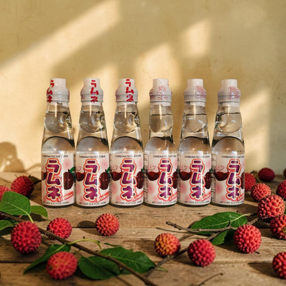 Bin Iri Lychee Flavor Ramune Japanese Marble Soda 200ml