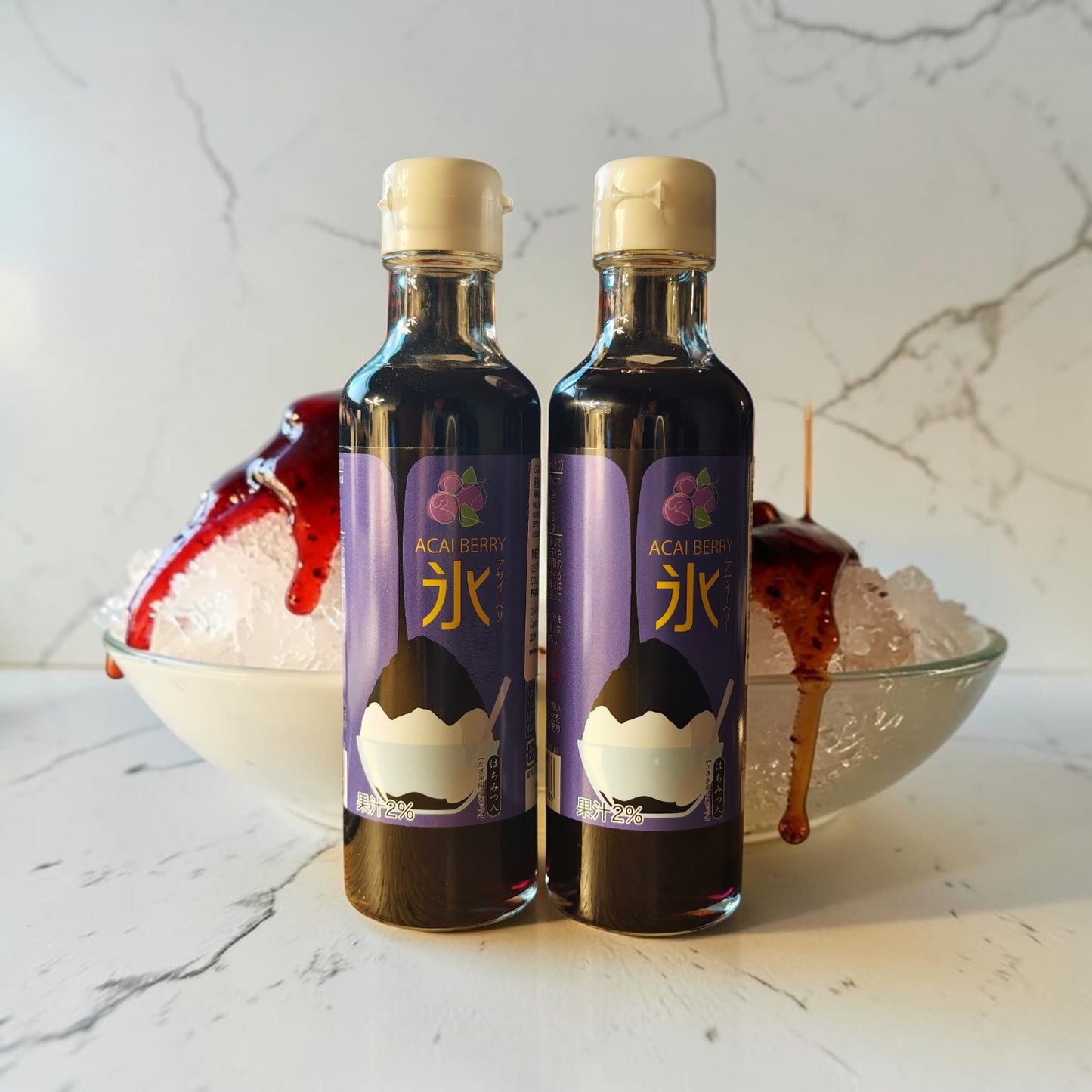 Nakamura Shoten Japanese Kakigori Shaved Ice Syrup - Acai Berry, 6.6 fl oz (200 ml)