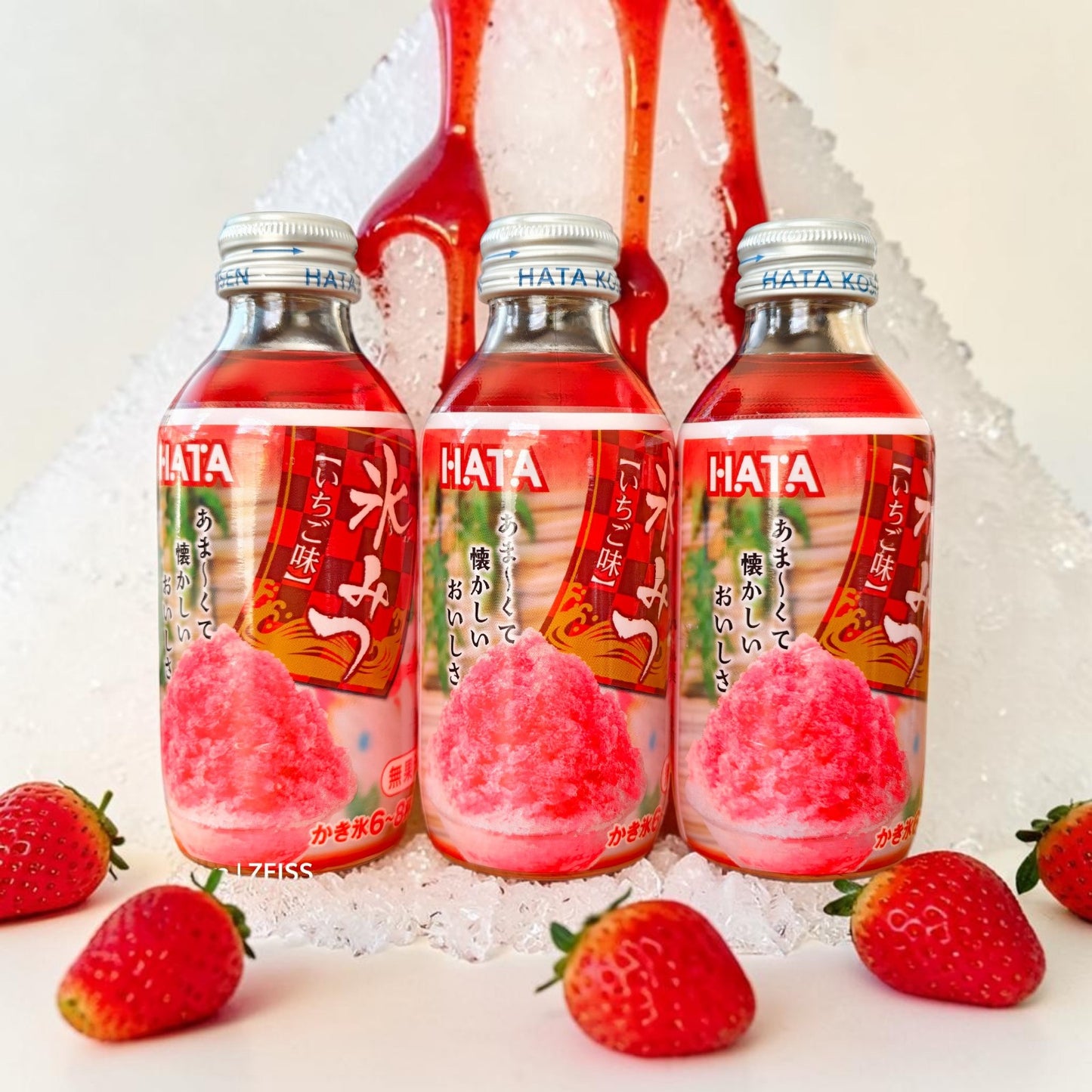 Hata Korimitsu Japanese Kakigori Shaved Ice Syrup - Strawberry, 180g