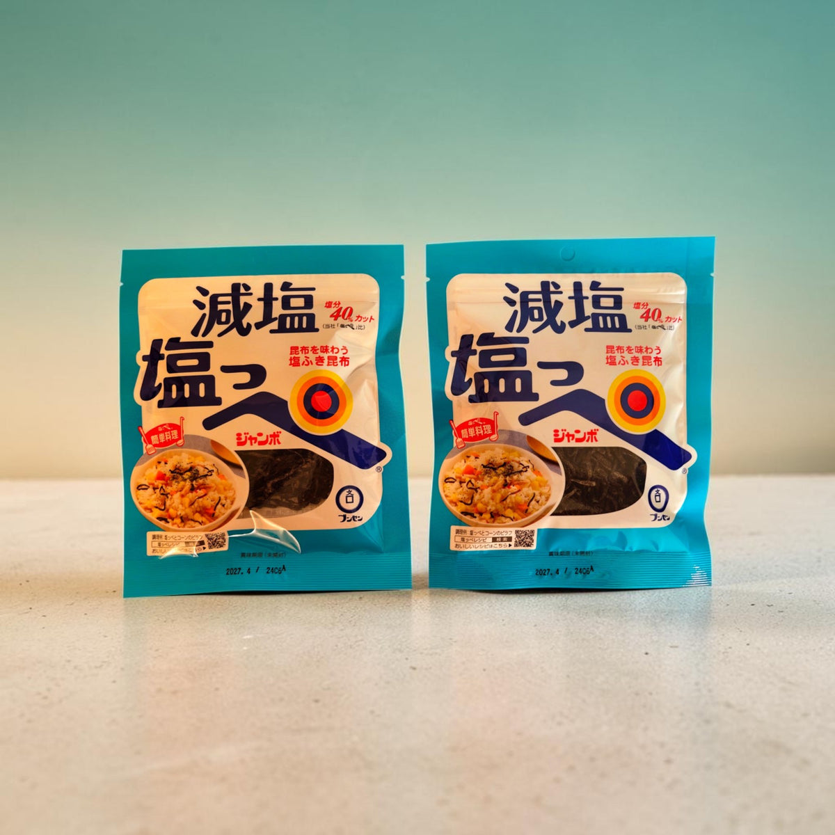 Bunsen Shioppe Jumbo (塩っぺ) Reduced-Salt Japanese Shio Kombu Seasoned Kelp 27g