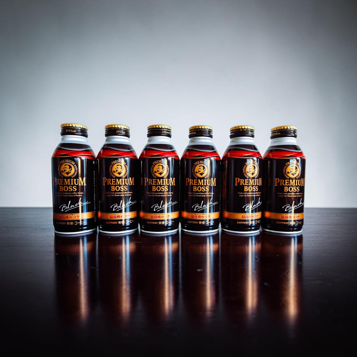 Suntory Premium Boss Black Coffee Unsweetened Japanese Ready to Drink Coffee 390g