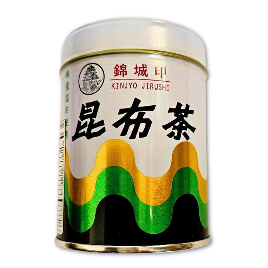 Kinjyo Jirushi Kombu-Cha - Authentic Japanese Powdered Seaweed Tea - Savory Kelp Green Tea Drink Mix - Versatile Powder Adds Umami-Rich Flavor To Food - 2.4oz (70g)