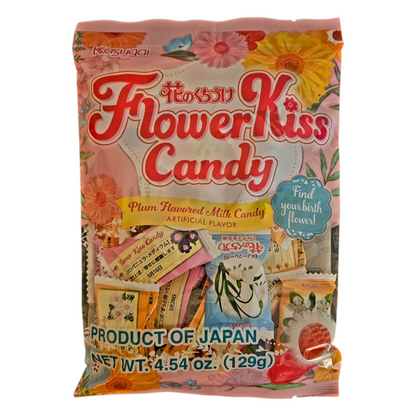 Japanese Kasugai Flower Kiss Candy - Plum Flavored Milk Candy 4.54oz