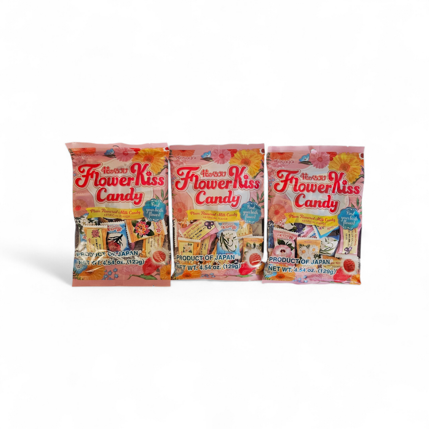 Japanese Kasugai Flower Kiss Candy - Plum Flavored Milk Candy 4.54oz