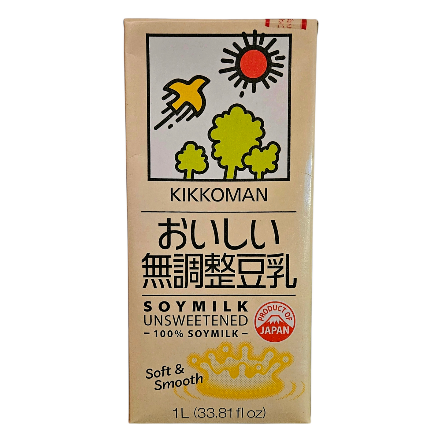 Kikkoman Soymilk - Unsweetened 100% Soymilk 33.81 fl oz - JAPAN’S NO.1 SOYMILK BRAND