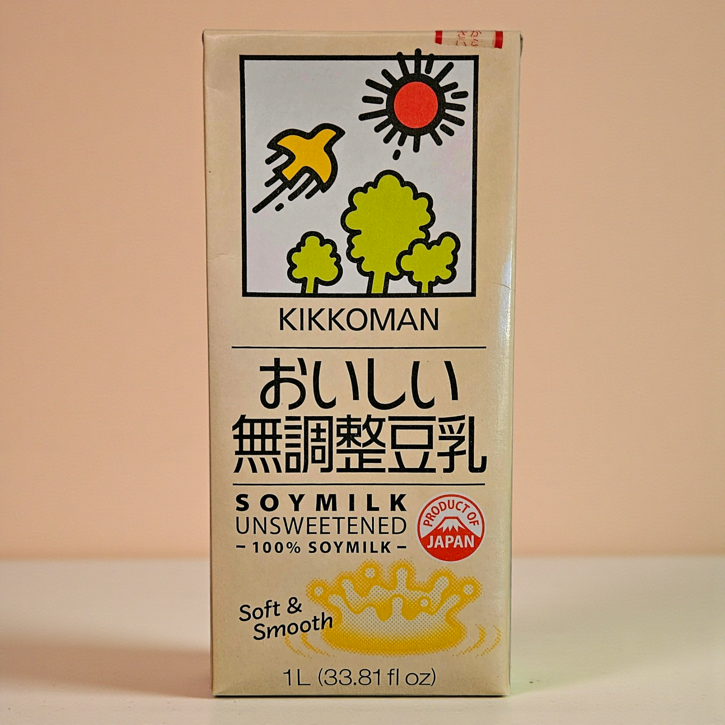 Kikkoman Soymilk - Unsweetened 100% Soymilk 33.81 fl oz - JAPAN’S NO.1 SOYMILK BRAND