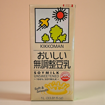 Kikkoman Soymilk - Unsweetened 100% Soymilk 33.81 fl oz - JAPAN’S NO.1 SOYMILK BRAND