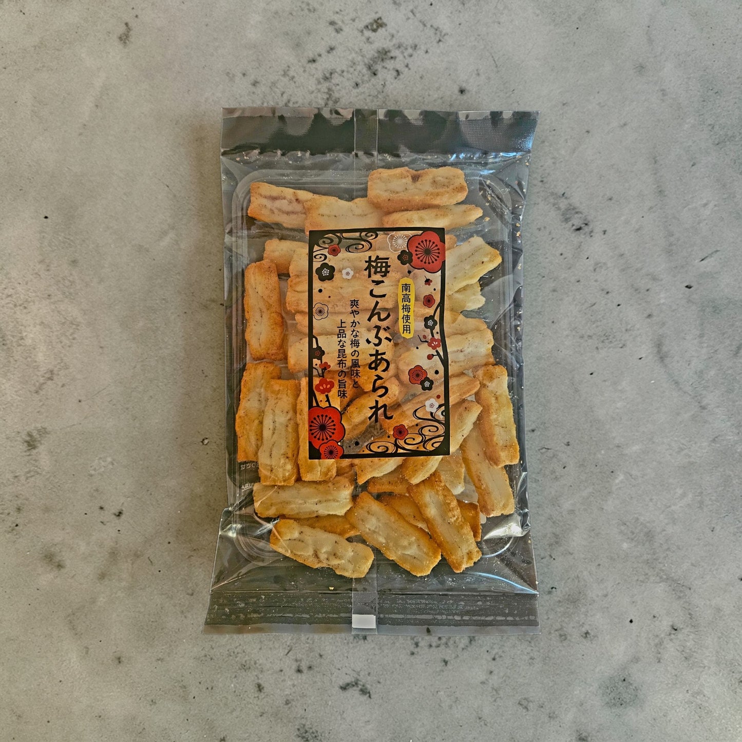 TOYO SEIKA (東陽製菓)Ume Kombu Arare Japanese Plum & Kelp Flavor Rice Crackers, 68g