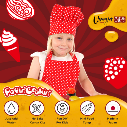 Kracie Popin’ Cookin’ DIY Candy Making Kit for Kids - Tanoshii Sushi, Gummy Land, Ramen, Cake & Kids Mini Tongs (4 Pack Variety Bundle)