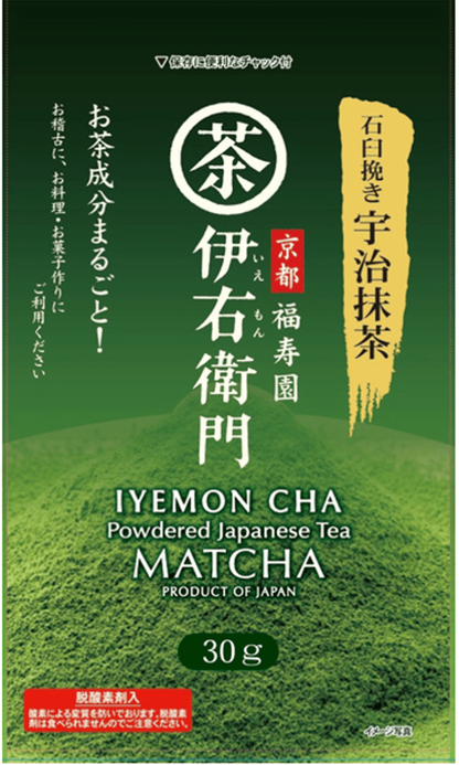 Ujinotsuyu IYEMON Cha Japanese Premium Stone Ground Matcha Tea Poweder 30g