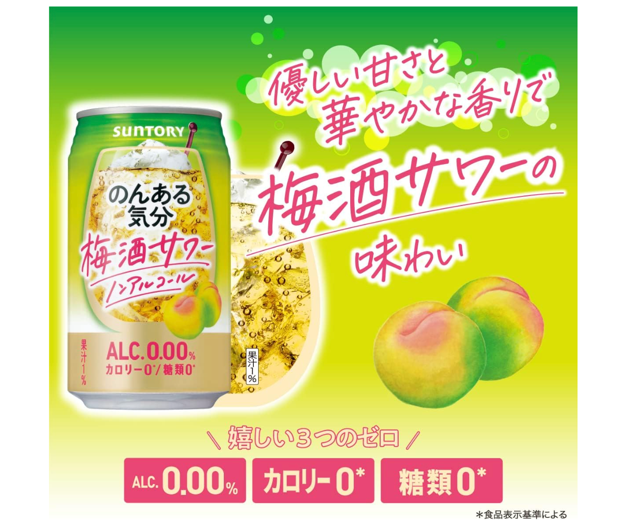 Japanese Non-Alcoholic Cocktail - Suntory NonAru Kibun Umeshu Wine Plum Sour 350 ml