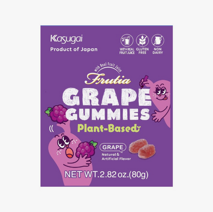 Kasugai Frutia Japanese Plant-Based Grape Gummies 80g