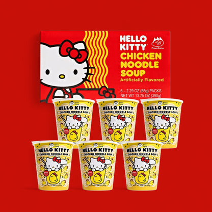 Hello Kitty Instant Chicken Ramen Noodle Soup , 6 Pack Vegan Chicken Flavor