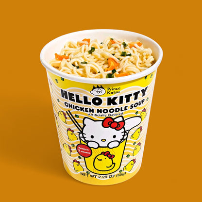 Hello Kitty Instant Chicken Ramen Noodle Soup , 6 Pack Vegan Chicken Flavor