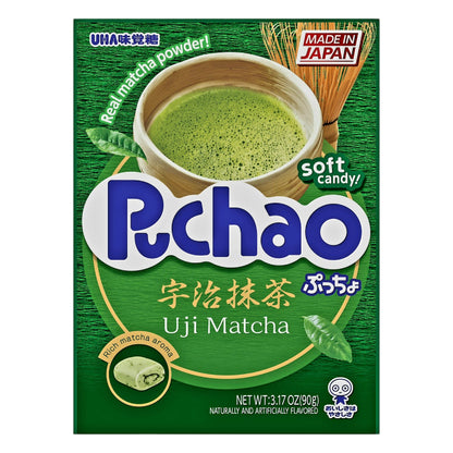 UHA Mikakuto Japanese Puchao Soft Chewy Candy Uji Matcha Flavor 3.17oz