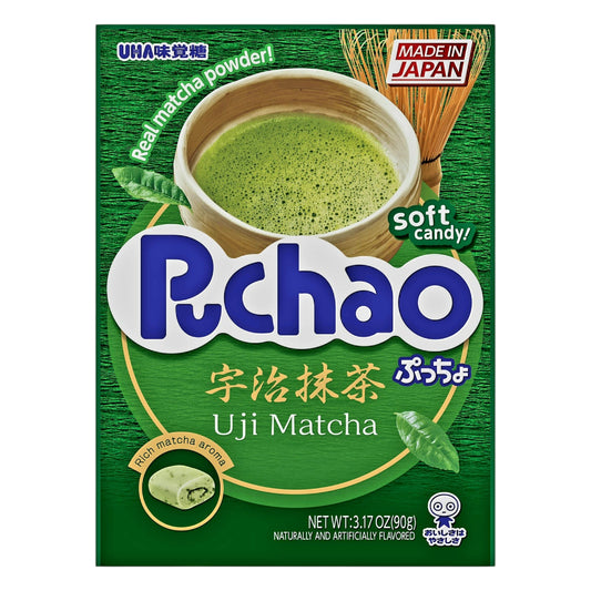 UHA Mikakuto Japanese Puchao Soft Chewy Candy Uji Matcha Flavor 3.17oz