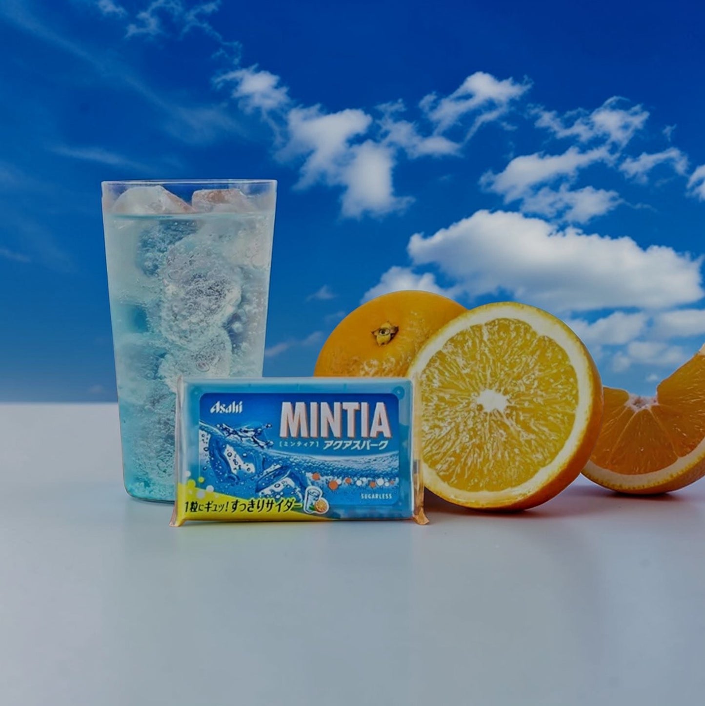 ASAHI Japanese Mintia Aqua Spark(Crushed Orange and Soda Flavor) Mint 50 Tablets 7g