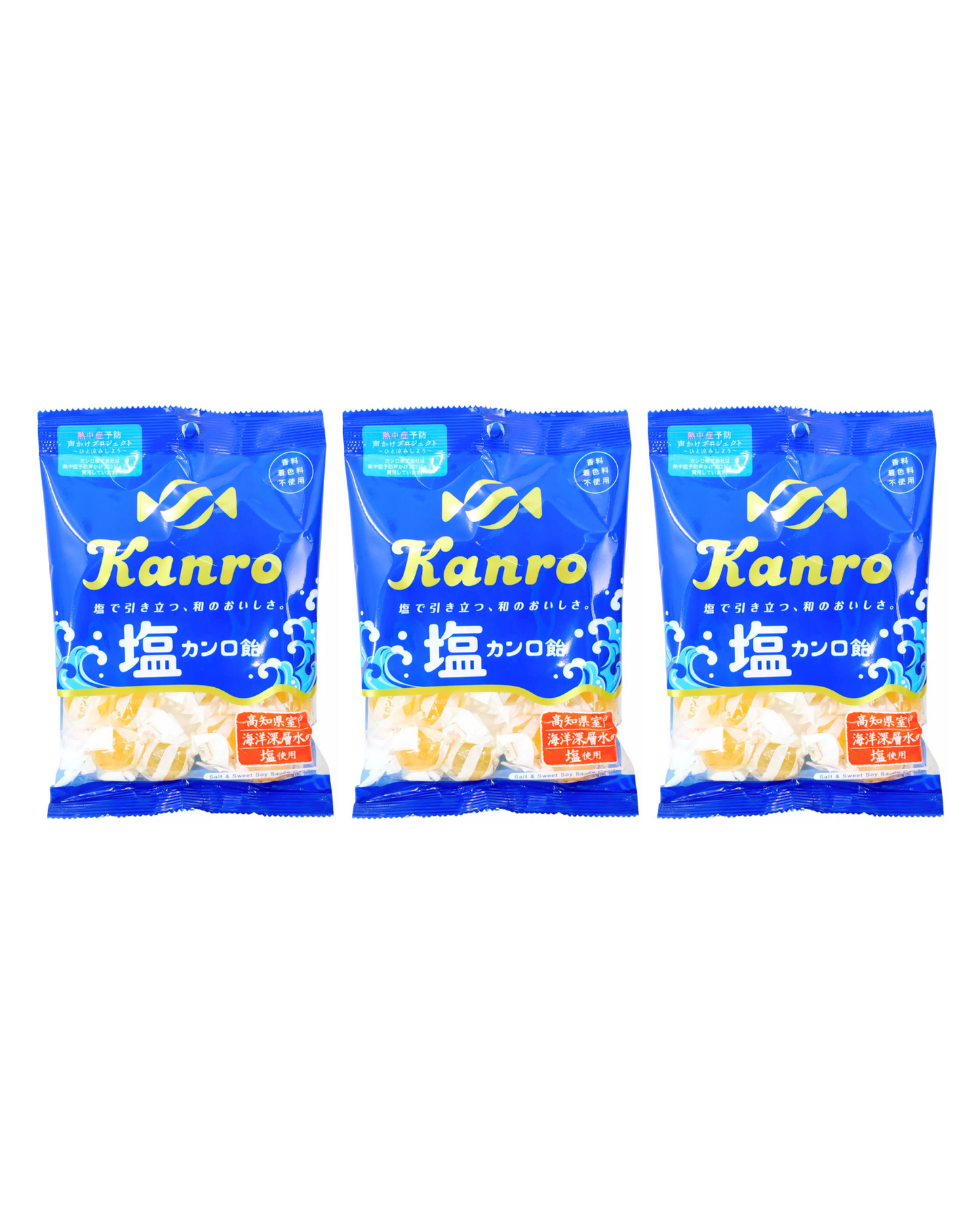 KANRO Japnese Shio Kanroame - Salt & Sweet Soy Sauce Candy, 4.9oz/140g (3 Pack)