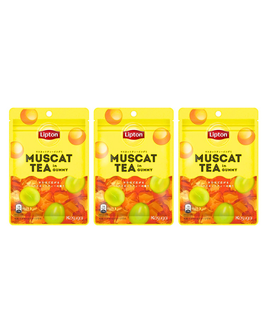 Kasugai & Lipton Muscat Tea Gummy 1.3oz/39g Pack of Three(3) - Product of Japan