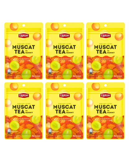 Kasugai & Lipton Muscat Tea Gummy 1.3oz/39g - Pack of Six (6) - Product of Japan