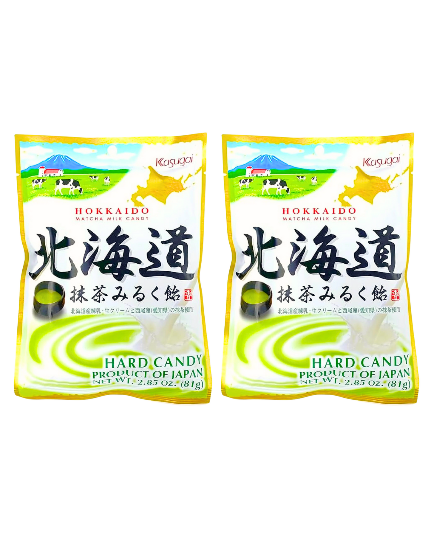 Kasugai Hokkaido Japanese Matcha Milk Candy 2.85oz (Pack of 2)