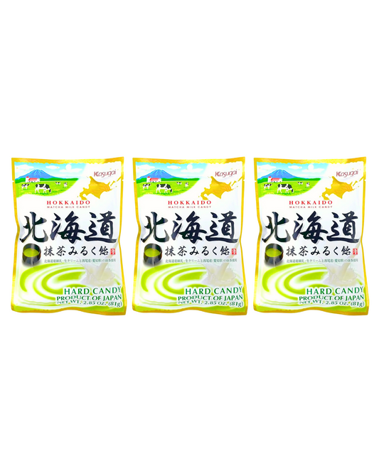 Kasugai Hokkaido Japanese Matcha Milk Candy 2.85oz (Pack of 3)