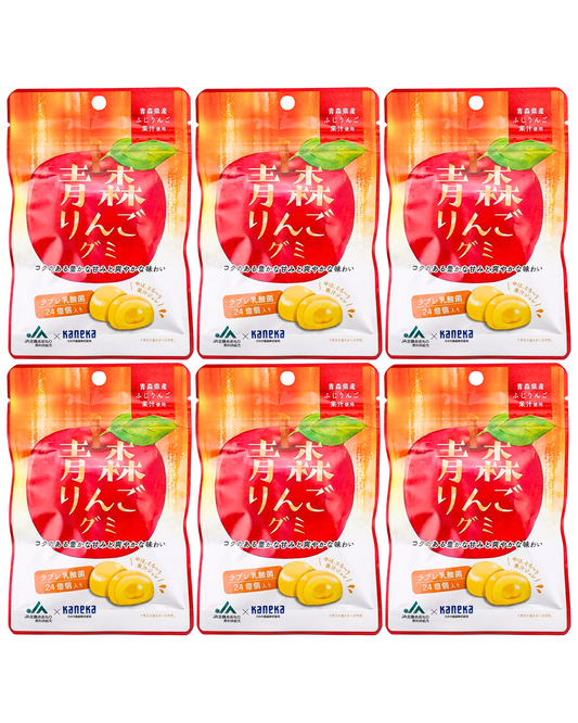 Pack of (6) Kaneka Japanese Fruit Juice Gummy Candies-Aomori Fuji Apple 1.4 oz