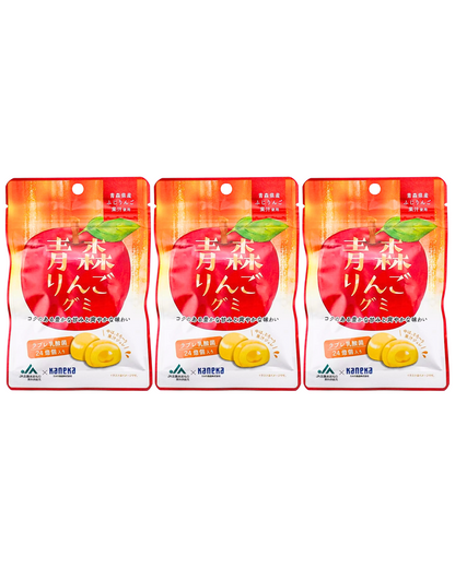 Pack of (3) Kaneka Japanese Fruit Juice Gummy Candies-Aomori Fuji Apple 1.4 oz