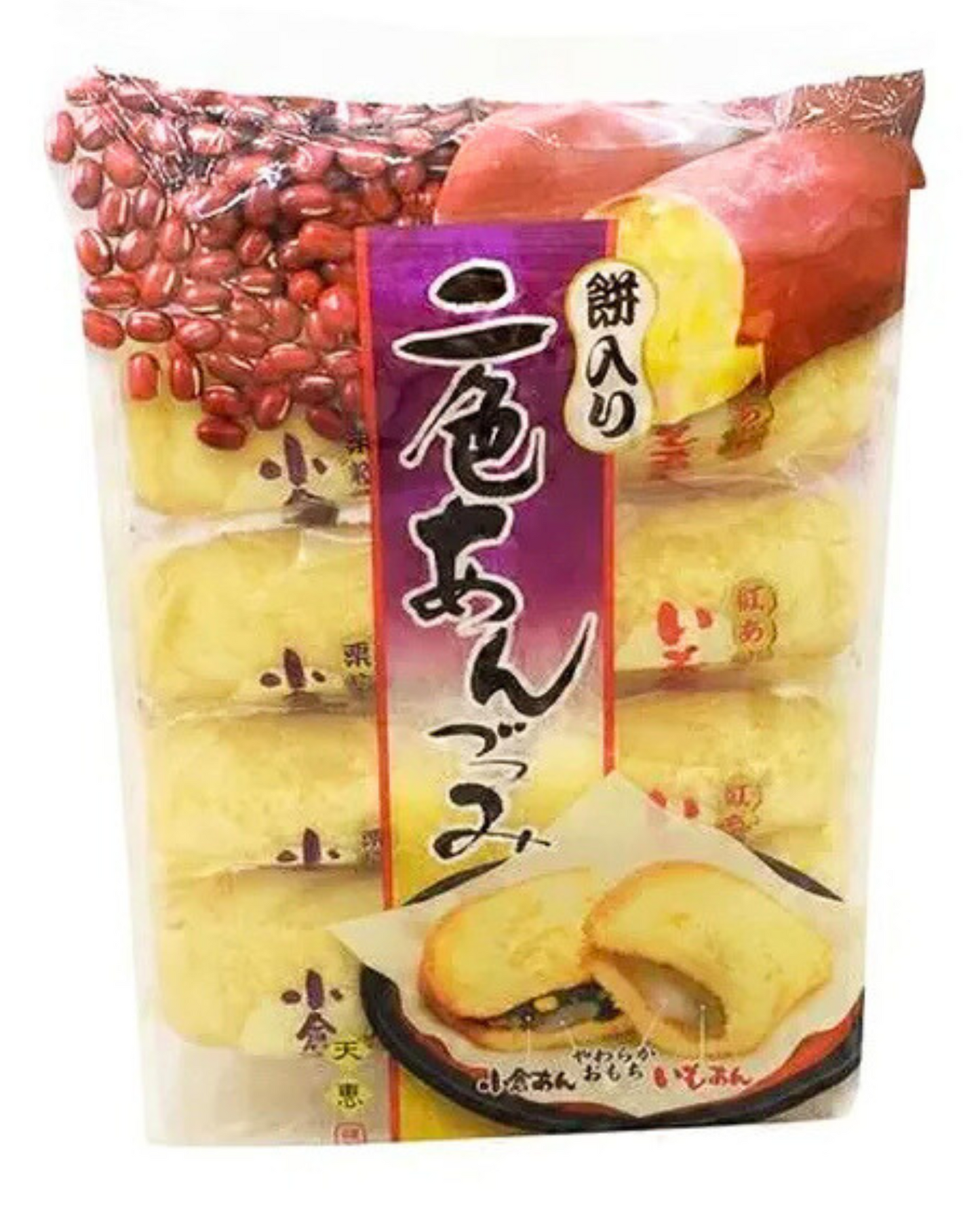 TENKEI Nishoku An Tsutsumi Red Bean and Chestnut Pie Cake – 8pcs – Product of Japan