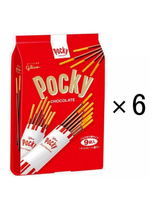 Glico Chocolate Cream Pocky Biscuit Sticks,Family Pack 4.13oz (Pack of 6)