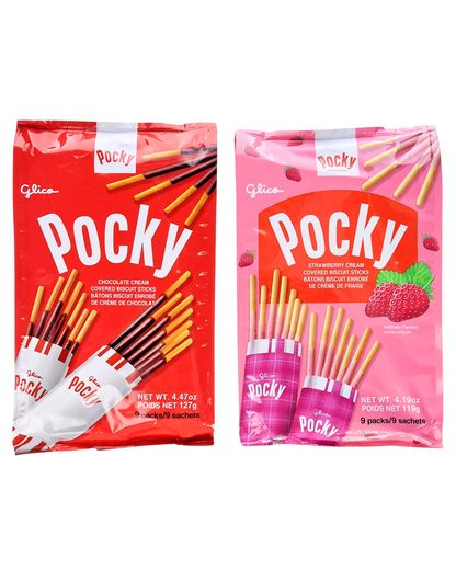 Glico Pocky Combo Two Pack 4.48 oz & 4.13 oz(Chocolate and Strawberry)