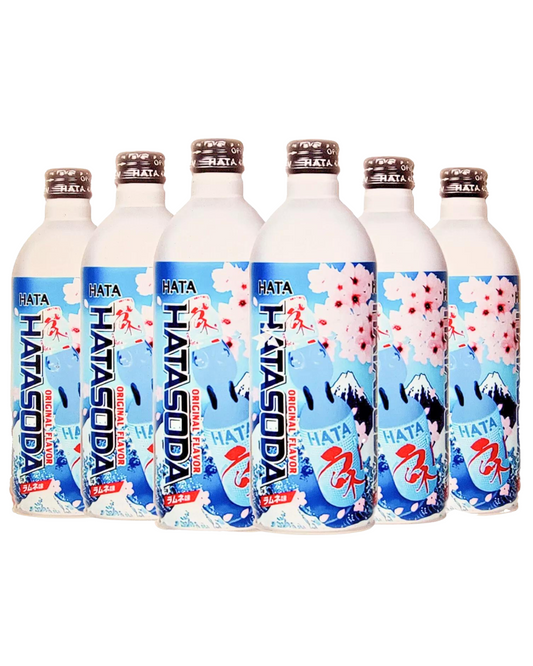 Hatakosen Japanese Ramune Soda Drink Original Flavour 500ml/Metal Btl (Set of 6)