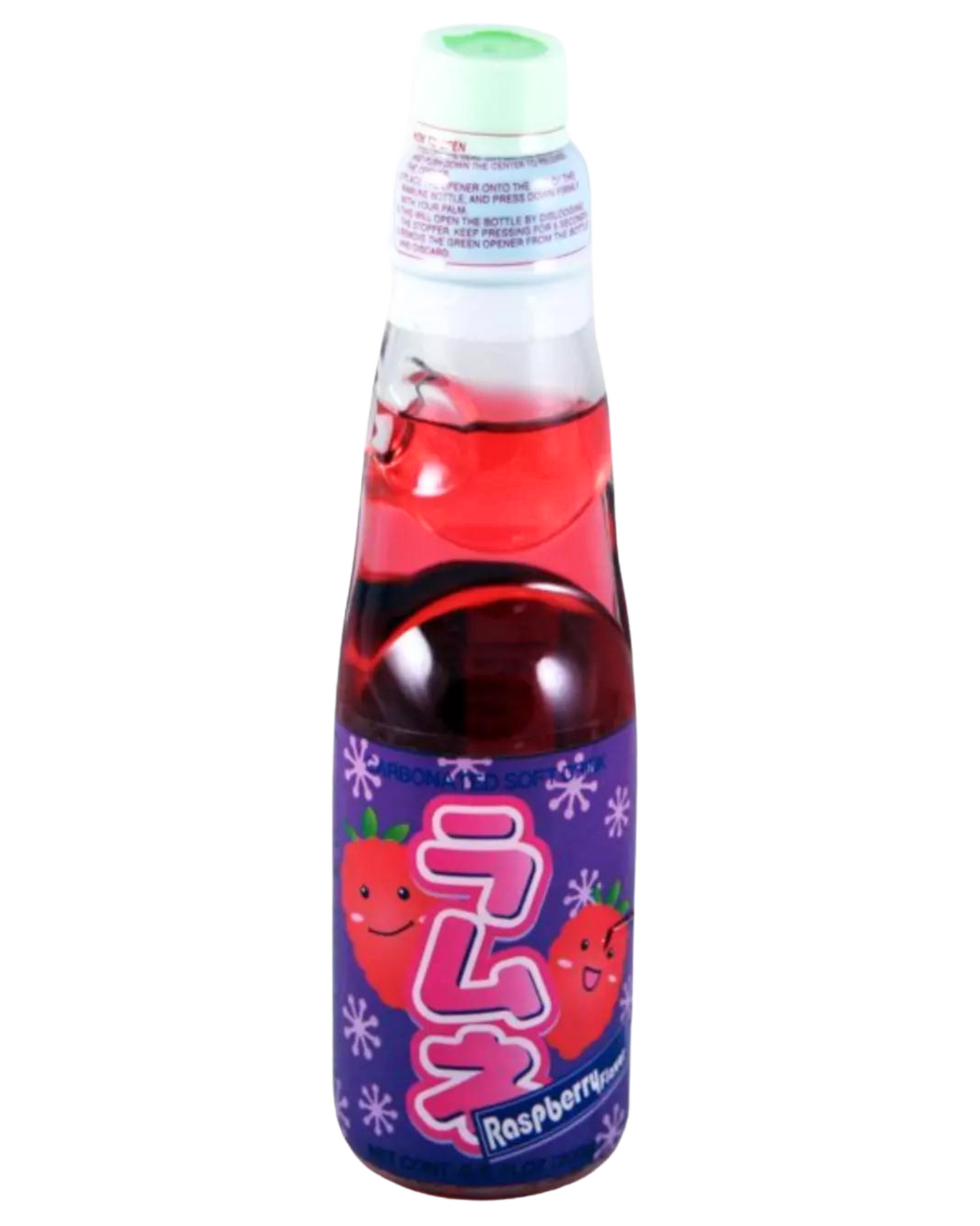 Hatakosen Ramune Soda Raspberry Marble Soft Drink 6 bottle Pack