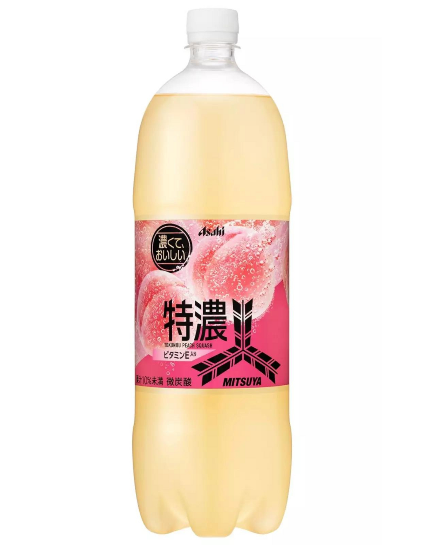 Asahi Beverage Mitsuya Tokuno Peach Squash PET 1.5L / 50 fl. oz-Product of Japan