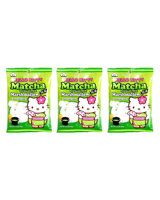 Hello Kitty Matcha Green Tea Marshmallow Matcha Jelly inside 2.8oz x 3 Packs